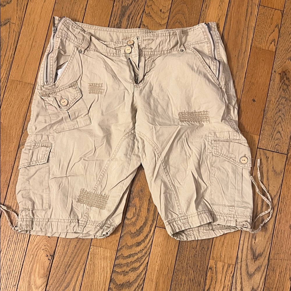 Women's Beige Cargo Shorts